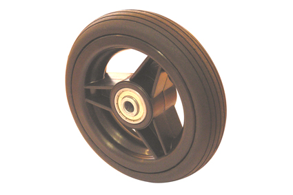 Softroller X-treme comfort, lichtgewicht, lage rolweerstand, 4 x 1 inch (Ø100x30mm) zw. band lijn, velg zwart, 3 spaaks, naaflengte 36mm, kogellagers (2x), voor asgat Ø8mm. Gewicht 153 gram.