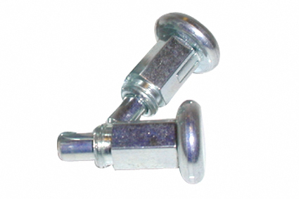 Zoek-Snapper/Indexbout type 77, M10x1, stift d2 Ø6 mm, dubbele vergrendeling uitvoering: mat.:compleet staal verzinkt (blauw/wit) , totaal lengte L1: 31 mm.