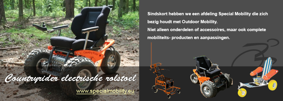 Sindskort hebben we een afdeling Special Mobility die zich bezig houdt met Outdoor Mobility. Niet alleen onderdelen of accessoires, maar ook complete mobiliteits- producten en aanpassingen.