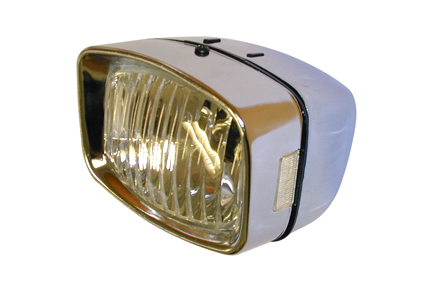 ** Koplamp, 92 x 72, mm zonder reflectie (incl. gl. 24V12W), metaal/verchroomd