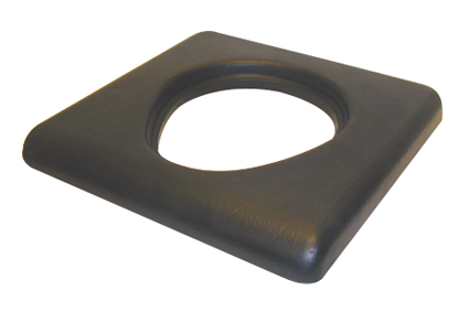 Toiletzitting PU foam, zwart, 430x420x60 mm, met emmer-opname, exclusief deksel