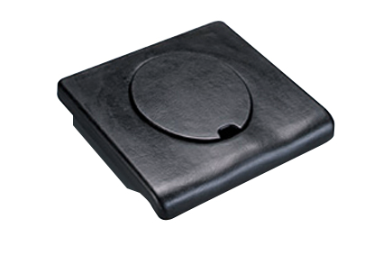 Toiletzitting PU foam, zwart, 430x420x60 mm, met emmer-opname, inclusief deksel