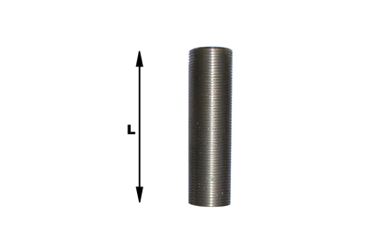 Adapter M16x1, vernikkeld, lengte (L) totaal=46mm, volle schroefdraad, asgat = Ø12,7mm inclusief 2 ringen Ø30x3mm, 2 moeren d=6mm