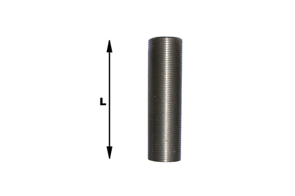 Adapter M16x1, vernikkeld lengte (L) totaal=50 mm, volle schroefdraad, asgat=Ø12 mm