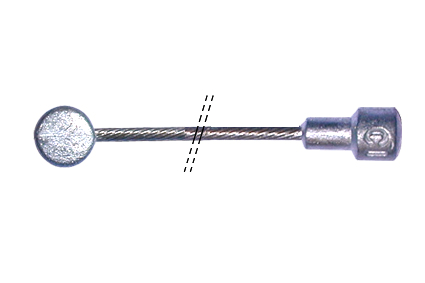 Binnenkabel Ø1,5x2250 mm, type 1x19 draads, met ton/peer nippel, RVS, universeel