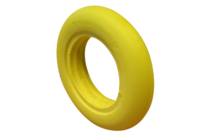 Band PU semi-lucht geel 6 x 1¼ (Ø150x30) velgbreedte 23-25mm slick/glad profiel