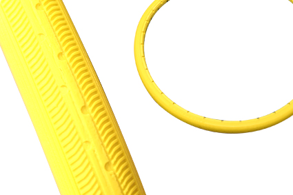 Band PU semi-lucht geel 22 x 1 (25-489) velgbreedte 20mm MV 12 profiel visgraat