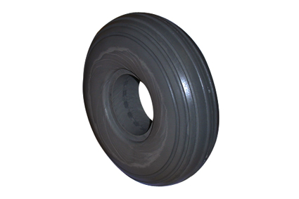 Band PU semi-lucht zwart 3.00 - 4 (Ø260x85) velgbreedte 48-53mm, lijnprofiel draagvermogen 180kg < 3km/hr, 150kg max 5 km/hr
