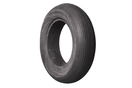 Band PU semi-lucht zwart 4.00 - 8 (Ø390x95) velgbreedte 56-61mm lijnprofiel draagvermogen 250 kg max 5 km/hr