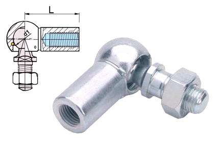 Kogelgewricht M5 x 22, form CS, vlgs DIN 71802, blauw/wit verzinkt, incl. moer