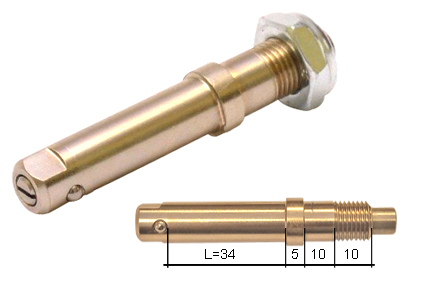 Quick Release as Ø12x34mm, werklengte(L) 34mm, schroefdraad 10 mm, staal gehard vernikkeld/geslepen inclusief 1 moer M12