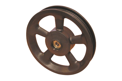 (**) Velg kunststof, 5 holle spaken, zwart, voor band 12 ½ x 2¼ (Ø320x60) (62-203) remtrommel 70mm zonder remanker, kogellagers (2x), asgat 12mm