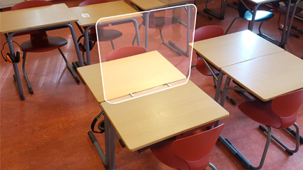 Hygiëne anti-corona scherm school tafels universeel